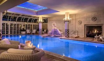 Relaxing indoor pool at the Rome Cavalieri, A Waldorf Astoria Hotel.