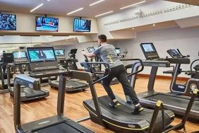 Fully equipped fitness center at the Rome Cavalieri, A Waldorf Astoria Hotel.