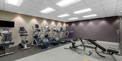 well equipped fitness center at DoubleTree by Hilton Hotel Downtown Wilmington - Legal District.