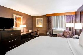 spacious king room with TV and work desk at DoubleTree by Hilton Hotel Downtown Wilmington - Legal District.