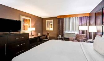 spacious king room with TV and work desk at DoubleTree by Hilton Hotel Downtown Wilmington - Legal District.