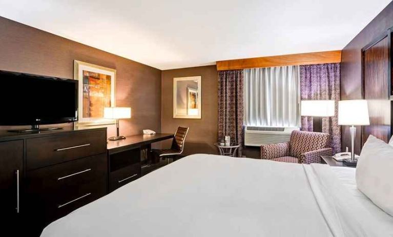 spacious king room with TV and work desk at DoubleTree by Hilton Hotel Downtown Wilmington - Legal District.