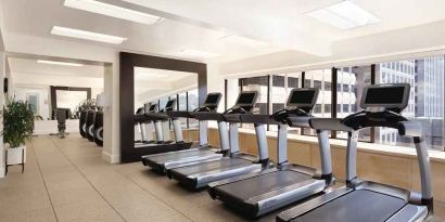 fitness center well equipped at Hilton San Francisco Financial District.