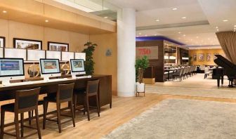 dedicated business center with PC, work desk, and printers at Hilton San Francisco Financial District.