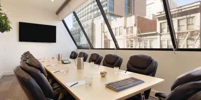 professional meeting room at Hilton San Francisco Financial District.