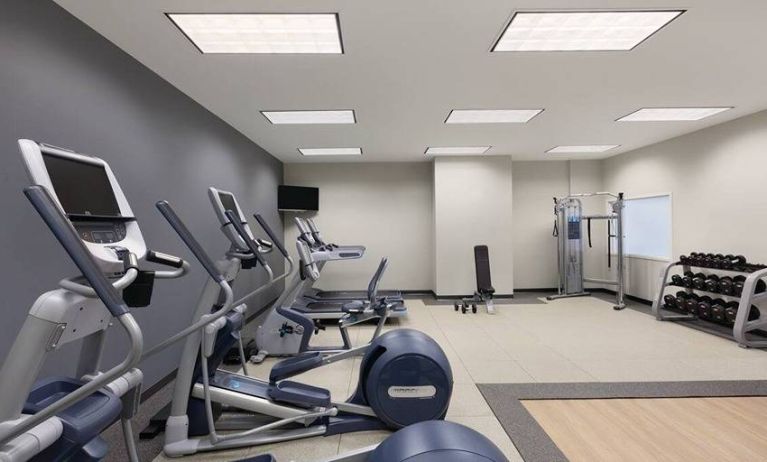 well equipped fitness center at Embassy Suites by Hilton Oklahoma City Downtown Medical Center.