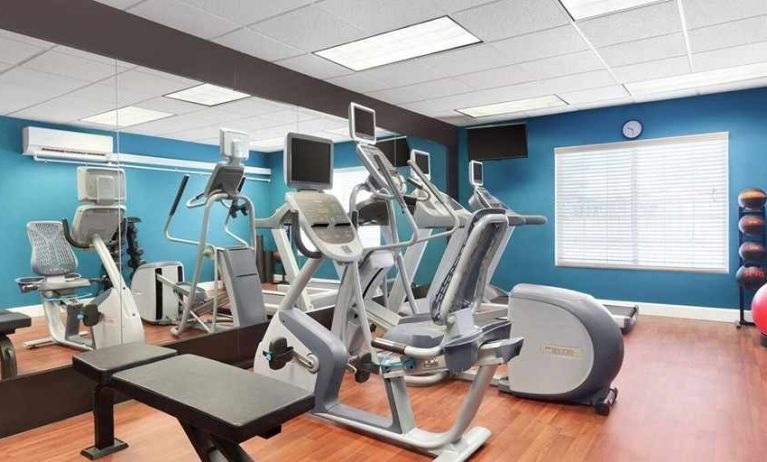 well equipped fitness center at Homewood Suites by Hilton Oakland-Waterfront.