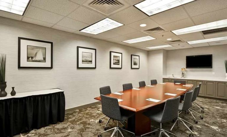 professional meeting room at Homewood Suites by Hilton Oakland-Waterfront.