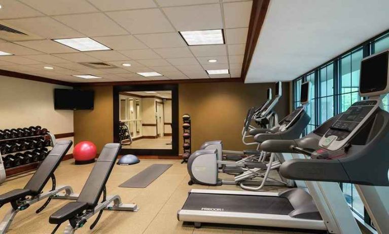 fitness center well equipped for all exercise at Homewood Suites by Hilton Newark-Wilmington South Area.