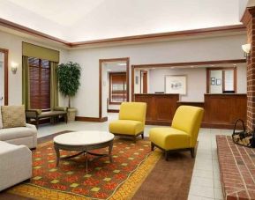 comfortable lobby lounge area ideal for coworking at Homewood Suites by Hilton Newark-Wilmington South Area.