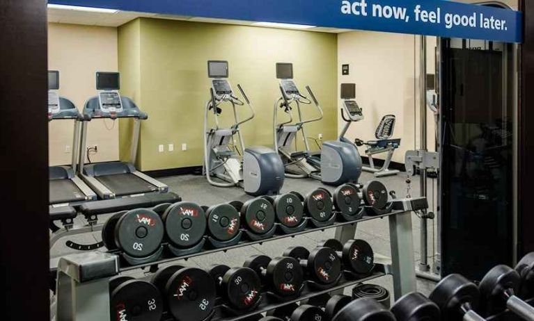 fitness center well equipped for all exercise types at Hampton Inn & Suites Washington DC-Navy Yard.