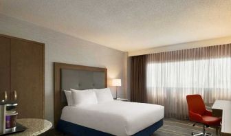 spacious king room with work desk and coffee station at DoubleTree by Hilton Hotel Albuquerque.