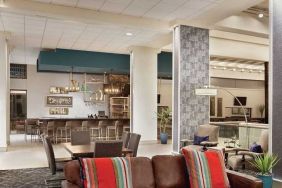 spacious lobby lounge and coworking space at DoubleTree by Hilton Hotel Albuquerque.