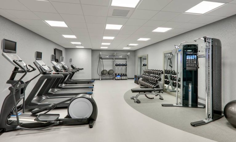 fitness center well equipped for all exercise types at Hampton Inn Irvine Spectrum Lake Forest.