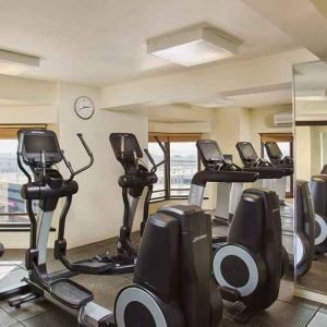 well equipped fitness center at Hilton Rosemont/Chicago O'Hare.