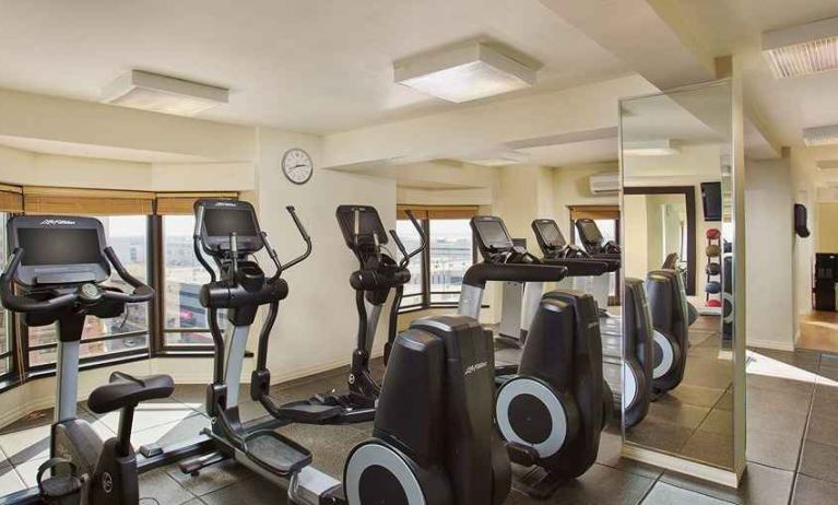 well equipped fitness center at Hilton Rosemont/Chicago O'Hare.