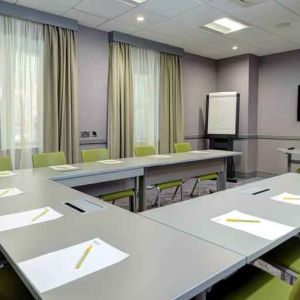 Small meeting room with u shape table at the Hilton Garden Inn Dublin Custom House.