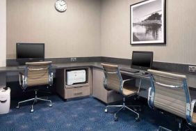 Working station with computers and printer at the Hilton Garden Inn Dublin Custom House.