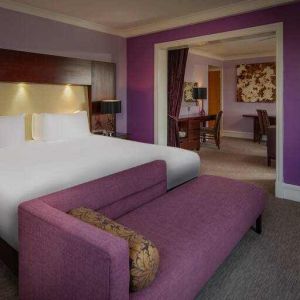 Spacious king suite at the Hilton Belfast Templepatrick Golf & Country Club.