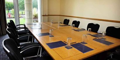 Bright meeting room at the Hilton Belfast Templepatrick Golf & Country Club.