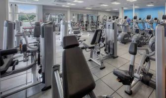 Fully equipped fitness center at the Hilton Belfast Templepatrick Golf & Country Club.