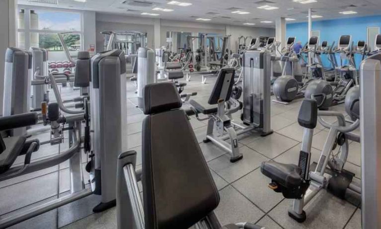 Fully equipped fitness center at the Hilton Belfast Templepatrick Golf & Country Club.