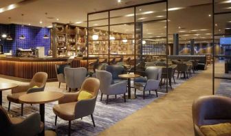 Elegant dining area perfect for co-working at the Hilton Dublin Airport.