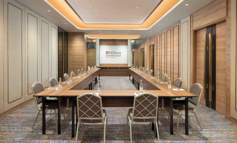 Elegant meeting room with u shape table at the Hilton Garden Inn Jakarta Taman Palem.