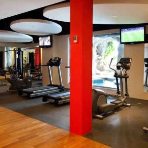 Fitness center at the Hilton Bali Resort.