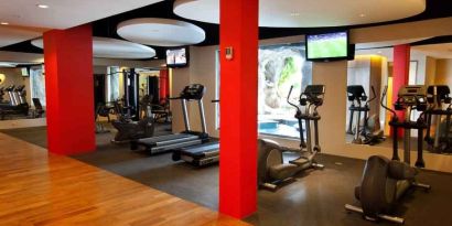 Fitness center at the Hilton Bali Resort.