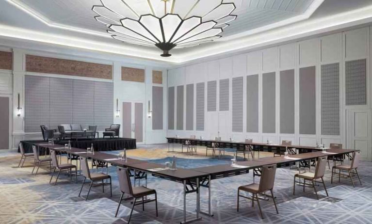 Large meeting room with u shape table at the Hilton Bali Resort.