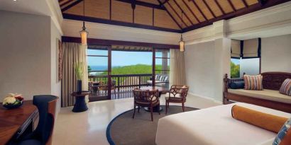 Spacious villa perfect as workspace at the Hilton Bali Resort.