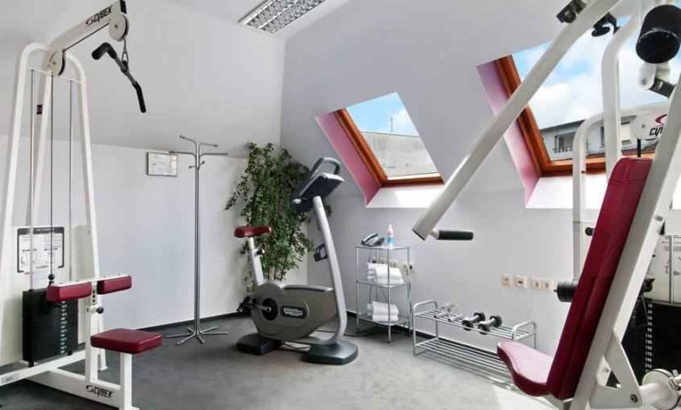 Fitness center at the Hilton Mainz City.