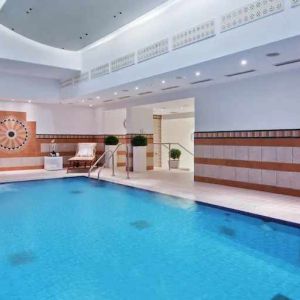 Relaxing indoor pool at the Hilton Munich Park.