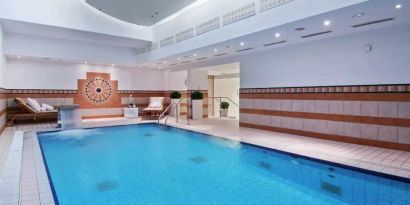 Relaxing indoor pool at the Hilton Munich Park.