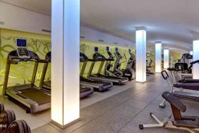 Fitness center with treadmills at the Hilton Garden Inn Frankfurt Airport.