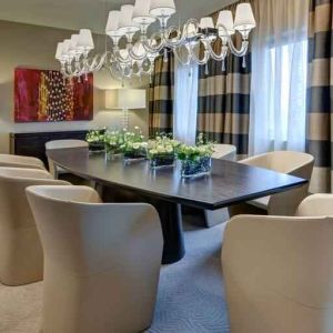 Elegant meeting room at the Hilton Frankfurt Airport.