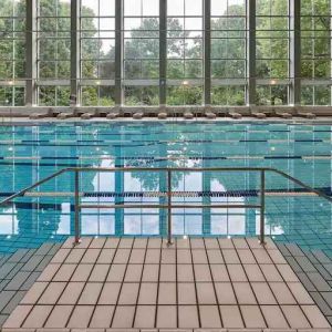 Indoor pool at the Hilton Frankfurt City Centre.