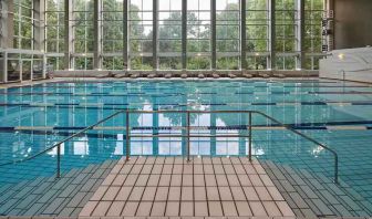 Indoor pool at the Hilton Frankfurt City Centre.