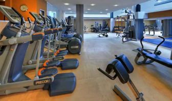 Fully equipped fitness center at the Hilton Cologne.