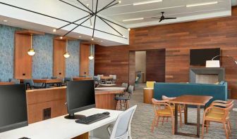 dedicated work station and business center with PC, work desk, internet, and printers at Homewood Suites by Hilton Wilmington Downtown.