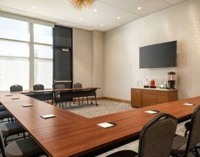 bright-lit and professional meeting room for all business meetings at Homewood Suites by Hilton Wilmington Downtown.