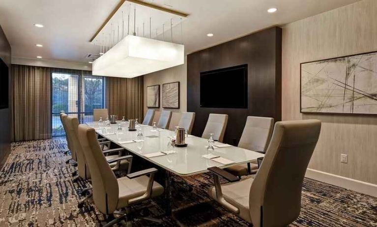 professional meeting room at Embassy Suites by Hilton Raleigh Durham Research Triangle.