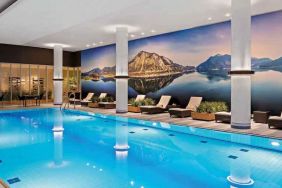 Relaxing indoor pool at the Hilton Munich Airport.