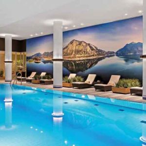 Relaxing indoor pool at the Hilton Munich Airport.