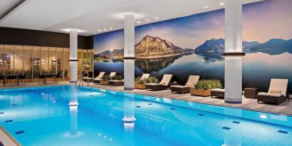 Relaxing indoor pool at the Hilton Munich Airport.