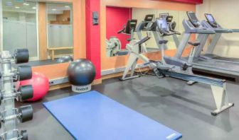 Fitness center at the Hilton Strasbourg.