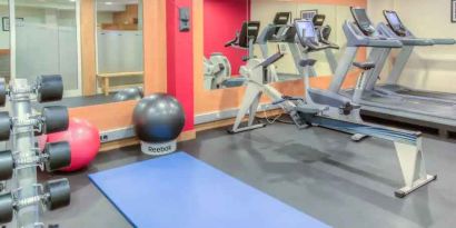 Fitness center at the Hilton Strasbourg.