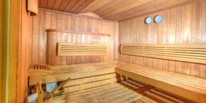 Relaxing sauna at the spa of the Hilton Strasbourg.