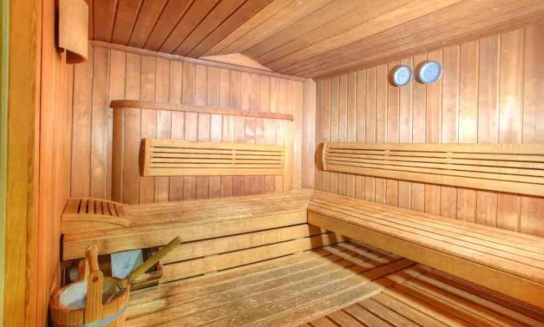 Relaxing sauna at the spa of the Hilton Strasbourg.